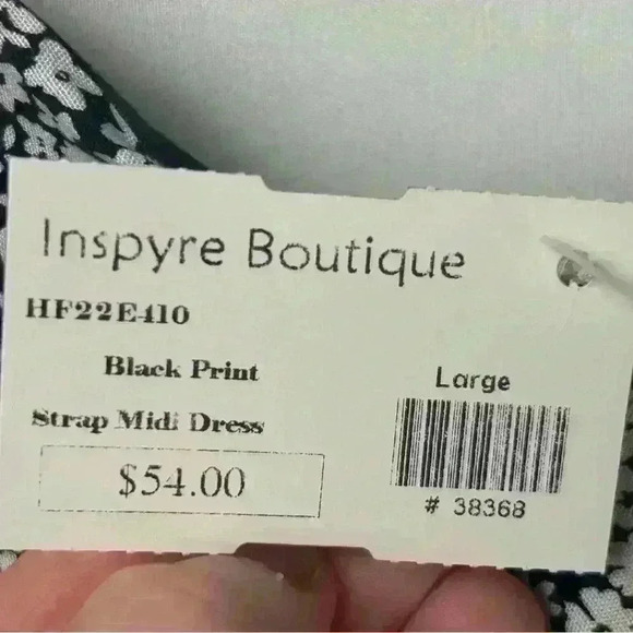 NWT Boutique Black and White Floral Midi Dress whimsigoth - Picture 14 of 16